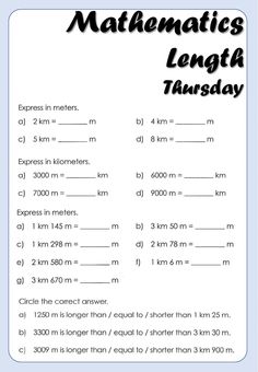 the worksheet for math homeworks with measurements and times to be written on it