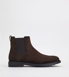 Ankle boots in rich suede with a stamped Tod's monogram, side elastic inserts and a rubber outsole with embossed rubber pebbles. Brown Ankle Boots, Chelsea Boots, Ankle Boot, Ankle Boots, Dust Bag, Monogram, Elastic, Boots