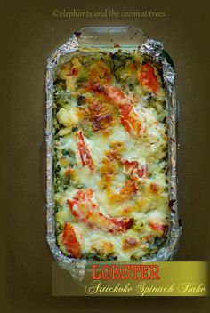 the cover of lobster and spinach bake