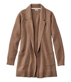 #LLBean: Women's Wicked Soft Cotton/Cashmere Coatigan Sweater Fashion Wishlist, Women's Sweaters, L L Bean, Travel Outfit, Capsule Wardrobe, Amazing Women, Sweater Outfits, Camel, Cardigans