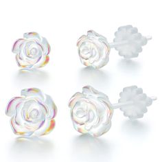 PRICES MAY VARY. PACKAGE INCLUDED: Get 2 pairs of adorable unique 3D rose flower stud earrings and 2 pairs of soft rubber earring backs in one package! DESIGNED FOR SENSITIVE EARS: Say goodbye to metal allergies with our plastic earrings for sensitive ears! Made of (0% metal 0% Nickel) premium PVC material, these earrings are an excellent hypoallergenic alternative to metal and perfect for those with metal allergies KEEP YOUR EAR PIERCING FROM CLOSING: The smooth post surface is safe and friendl Plastic Rose, Earrings For Sensitive Ears, Rose Stud Earrings, Comfortable Chic, Plastic Earrings, 3d Rose, Flower Stud, Ear Piercing, Stud Earrings For Women