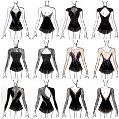 an image of women's leotards in various styles and sizes illustration by mark taylor