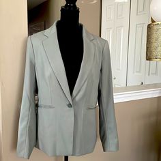 Beautiful Light Avocado Green Suit Jacket Brand New Condition Never Worn Tags Were Removed And Unfortunately I Have To Give This Gem Away As It’s Not The Right Size For Me Anymore Elegant H&m Outerwear For Work, Elegant H&m Workwear Outerwear, H&m Tailored Outerwear, Tailored H&m Outerwear, H&m Long Sleeve Blazer For Spring, H&m Tailored Outerwear For Office, H&m Tailored Office Outerwear, Fitted H&m Outerwear For Office, H&m Tailored Classic Blazer