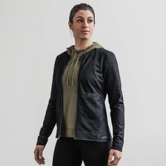 - Regular Fit - Set-In Sleeves - Forward Shoulder And Side Seams - On-Seam Zippered Hand Pockets - Reverse Coil Center Front Zipper - Reflective Branding.- Color: Deep Midnight Twill - 74% Cotton. 14% Polyester. 12% Lycra. 0% Bull - Made In The Usa - Nwt - Size X-Small Functional Fitted Outerwear With Ribbed Cuffs, Fall Track Jacket With Pockets For Layering, Stretch Outerwear For Everyday Fall Use, Everyday Stretch Outerwear For Fall, Fitted Sports Outerwear With Ribbed Cuffs, Fitted Track Jacket With Ribbed Cuffs For Fall, Urban Stretch Outerwear With Long Sleeves, Stretch Outerwear With Pockets For Everyday, Stretch Winter Outerwear