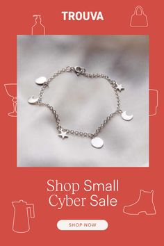 Our stunning Sun Moon and Star Station Bracelet makes the perfect gift for someone special.Featuring 2 suns, 2 moons and 2 stars, this celestial design features six mini charms suspended from a fine 19cm trace chain bracelet.made from:Handmade in 925 sterling silver. dimensions:Width: 0.5cm Diameter: 1cm. Length 19cm. Posh Totty, Celestial Design, 2 Moons, Station Bracelet, Mini Charm, Moon And Star, Sun Moon, Bracelet Making, Arm Band