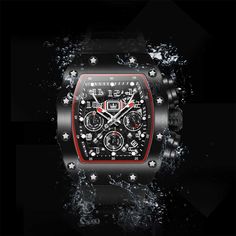 The OLEVS 3608 Racing Design Inspiration Watch is a statement piece that goes beyond boundaries. It embodies the spirit of breaking limitations and embracing challenges. With its unique and cool design concept, this watch allows you to showcase your own style and sets a new trend in the decoration industry. Step out with confidence and make a bold statement with the OLEVS 3608 Racing Design Inspiration Watch. Specification item value Dial Window Material Type Coated Glass Dial Diameter 50*42mm C Modern Red Watch With Rectangular Dial, Modern Red Rectangular Watch, Red Chronograph Watch With Subdials For Outdoor, Modern Red Chronograph Watch With Tachymeter, Black Chronograph Watch With Rectangular Dial, Racing Design, Metal Straps, Design Concept, Newest Trends