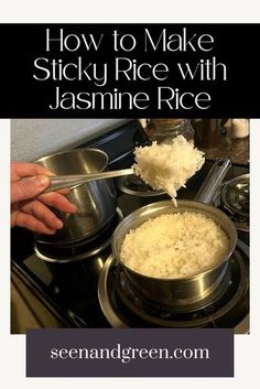 Traditional rice isn't made with Jasmine rice. However, there IS a way to make Jasmine rice stickier than it normally is! Find out here! Sticky Rice With Jasmine Rice, Jasmine Recipes, Make Sticky Rice, Simmering Pot, Jasmine Rice Recipes, Fry Food, Chinese Foods, Cooking Tricks, Asian Rice