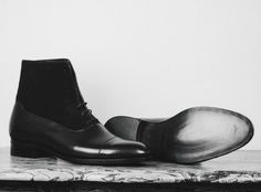 Step into refined elegance with these Handmade Men’s Brown Leather & Suede Two Tone Ankle Boots. Meticulously crafted with a blend of rich leather and sumptuous suede, these boots exude sophistication and style. The two-tone design adds a contemporary flair, perfect for elevating any ensemble. Whether you're dressing up for a formal occasion or seeking to add a touch of luxury to your everyday look, these handmade ankle boots are sure to impress. Experience the perfect fusion of craftsmanship and fashion with these exquisite leather and suede boots. Mens Formal Boots, Balmoral Boots, Ankle Lace Up Boots, Men Ankle Boots, Handmade Leather Boots, Cap Toe Boots, Jodhpur Boots, Black And Black, Black Lace Up Boots