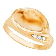 The Frontier Collection Custom Handmade Item: Allow 3-4 Weeks For Delivery! This stunning ladies' ring features a beautiful specimen of genuine elk ivory set in 10 or 14 karat yellow gold. Accented by 3 sparkling diamonds at .06 TCW. Complimentary wooden gift box included. If you prefer, you may mail us the ivory from your own hunting experience and we will set it in the ring for a $50 discount (choose that option in the dropdown menu above). After placing your order, please mail your ivory toot Elk Jewelry, Elk Ivory Ring, Elk Ivory Jewelry, Ivory Jewelry, Elk Ivory, Ivory Ring, Future Days, Outdoor Stuff, Gossip News