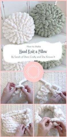 how to make hand knit a pillow