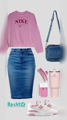 Pink Claw Clip, Pink And White Sneakers, Streetstyle Summer, Modest Casual, Rok Outfit, Classy Casual Outfits