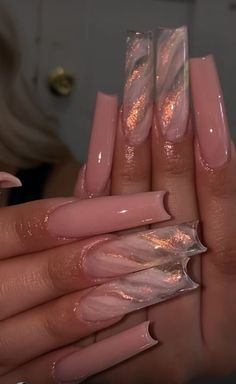 Light Pink Acrylic Nails, Cute Acrylic Nail Designs, Simple Acrylic Nails, Dope Nail Designs, Glamorous Nails, Long Acrylic Nails Coffin, Acrylic Nails Coffin Pink, Finger Tips, Long Square Acrylic Nails