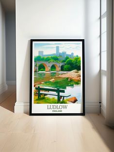 there is a poster on the wall next to a window that says ludlow ireland