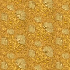 an ornate gold background with flowers and leaves