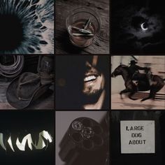 a collage of images with different things in the middle one is black and white