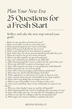 Vision Board 2025 Questions, 25 Questions For A Fresh Start, Questions For 2024, 2024 Review Questions, Things To Start In 2025, How To Plan For The New Year, How To Plan For The Future, 2024 In Review, 2025 Personal Goals