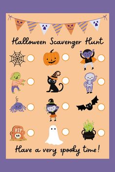 a halloween scavenger hunt with lots of spooky things