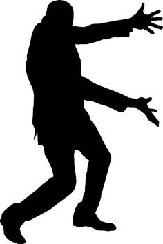 the silhouette of a man reaching out to grab something