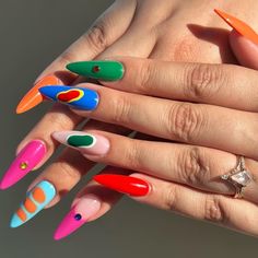 Fly Nails, Nail Jewels, Nails Now, Manicure Nails, Glam Nails, Funky Nails, Nail Art Inspiration, Nails Inspo, Dope Nails