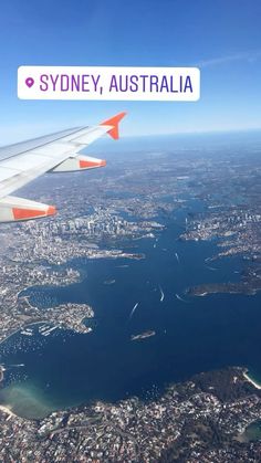 an aerial view of sydney, australia with the words sydney on it's side