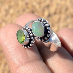 Ethiopian Opal, Peridot Ring 925 Sterling Silver Handmade Antique Woman's Ring Jewelry Photos, Ring Sale, Peridot Ring, Ethiopian Opal, Photo Jewelry, Handmade Ring, Handmade Silver, Women Rings, Opal