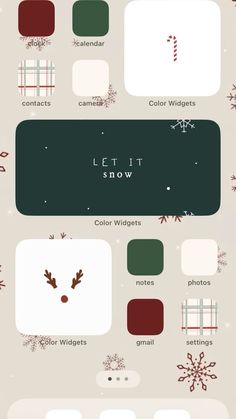 a poster with different types of snowflakes and christmas decorations on the bottom right hand corner