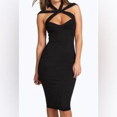 Brand New Sexy Black Dress ( Stretches) All Details In Photo Boohoo Dresses, Bodycon Midi Dress, Bodycon Midi, Walker Boots, Blush Makeup, Garment Bags, Midi Dress Bodycon, Rain And Snow Boots, Trending Accessories