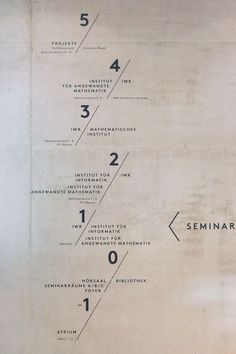 an old poster with numbers and arrows on it's back side that says seminar