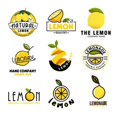 the lemon company logo is shown in several different colors and sizes, including yellows