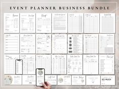 the event planner business bundle is displayed on a wall