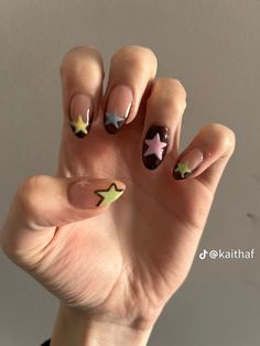 Tyler The Creator Nails, Kartu Tarot, Nails Gel Nails, Hippie Nails, Nails Now, Gel Nails Diy, Baby Nails, Summery Nails