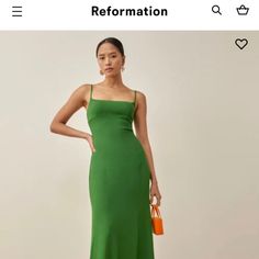 Reposhing This Item I Purchased From @C8lenn. Loved It, But Ready To Rotate For Something New. Questions? Leave A Comment Below! Reformation Dress, Reformation Dresses, Kelly Green, Something New, Colorful Dresses, Size 12, Midi Dress, Womens Dresses, Green