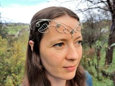 Crown Tutorial, Elven Crown, Novo Mesto, Wire Crown, Crochet Tree, Wire Crochet, Labradorite Beads, Tree Pendant, Inspired Jewelry