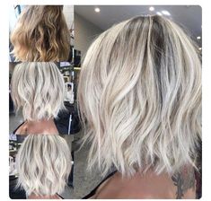 50 Hair, Curl Hair, Balayage Blonde, Hair Color For Women, Wavy Bobs, Platinum Blonde Hair, Penteado Cabelo Curto, Hair Color Trends