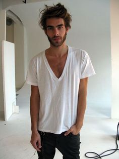 Moustaches, Perfect Man, Male Models, White T, Male Model, Mens Hairstyles, Eye Candy