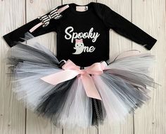 Halloween Cake Smash, Birthday Outfit For Baby Girl, Spooky One Birthday, Spooky One, Birthday Tutu Dress, First Birthday Tutu, 1st Birthday Tutu