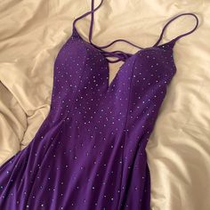 Beautiful Dress Only Worn Once For A Few Hours For A Formal Event In Perfect Condition Matching Earring Are Dangly Jewels Same Color As The Jewels On The Dress Purple Evening Dress For Homecoming And Prom, Elegant Purple Evening Dress For Homecoming, Purple Mermaid, Style Formal, Mermaid Style, Formal Gown, Mermaid Fashion, Formal Gowns, Beautiful Dress