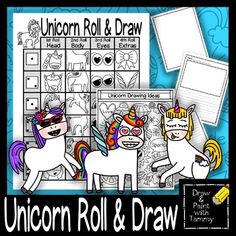 the unicorn roll and draw game is shown