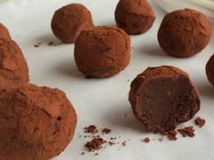 chocolate truffles on a baking sheet ready to be eaten