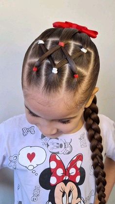 Valentines Kids Hairstyles, Short Kids Hairstyles, Easy Daughter Hairstyles, Penteados Fáceis Infantil, Back To School Hairstyles For Kids