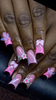 Full Bling Nails, Nails Acrylic Purple, Pink And Purple Nails, Nail Aesthetic, Acrylic Toe Nails, Long Acrylic Nail Designs