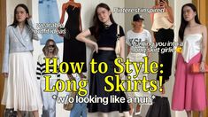 Long Skirt Outfit Ideas, Midi Skirt Style, Long Skirt Outfit, Midi Skirts Style, Skirt Outfit Ideas, Pleated Denim, Long Skirt Outfits, Skirt Style