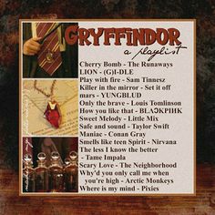 an advertisement for greyfindor and the runaways featuring various items from their album