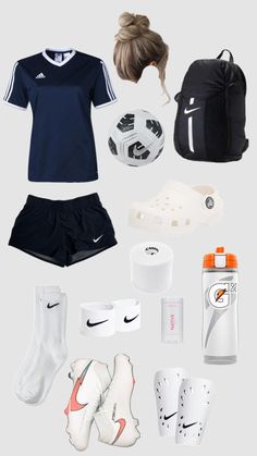 the contents of a soccer uniform are shown in this image