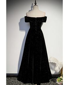 Get 10% off now! Buy off shoulder long black velvet formal dress with bling at cheap price online. Free stable shipping and pro custom service since 2009. Velvet Dress For Prom And Party Season, Formal Off-shoulder Velvet Dress, Off-shoulder Velvet Formal Dress, Black Velvet Dress For Party Season, Black Velvet Floor-length Dress For Formal Occasions, Black Velvet Evening Dress For Party, Black Velvet Evening Dress For Gala, Black Velvet Gala Dress, Black Velvet Dress For Gala