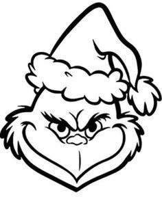 an angry bird with a santa hat on it's head is shown in black and white