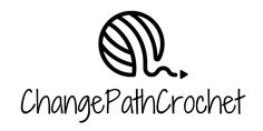 the logo for change path crochet, which is designed to be black and white