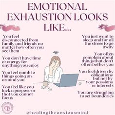 Today, I a recognize emotional exhaustion. There have been several triggers within days of each other and it's been impossible to process it all. Meanwhile life goes on and each day has its own new set of lessons waiting to be discovered. Truth is, being aware doesn't always take the pain away. I wonder how long this course will run this time. I'm not sure how deep the fall is. I can only wait it out. 💗 ntt Anger Coping Skills, Emotional Exhaustion, Mental Exhaustion, Mental Health Facts, Feeling Numb, Mental Health Day, Health Facts