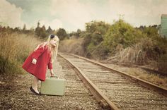 Railroad tracks Childhood Photography, Vintage Childhood, Balloons Photography, Photography Vintage, Hair Women, Childrens Photography, Train Tracks, Photo Op, Kids Portraits