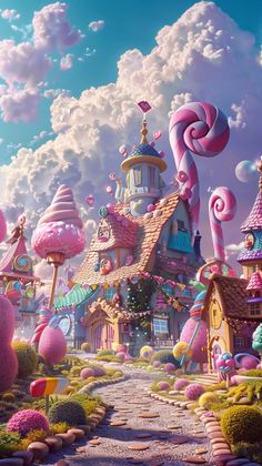 the candy land is shown in this painting